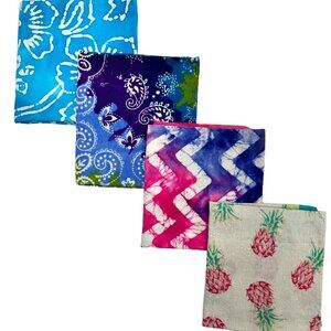 Tropical & Tie Dye Four Bandana Bundle